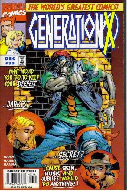 Generation X, Vol. 1 #33 Direct Edition comic book cover, 1997