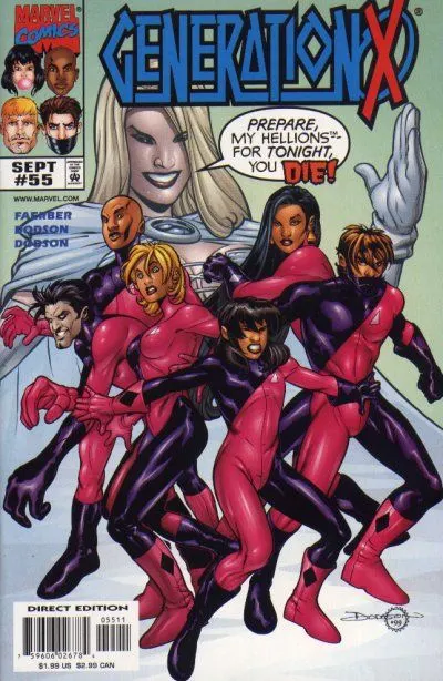 Generation X, Vol. 1 #55 Direct Edition comic book cover, 1999