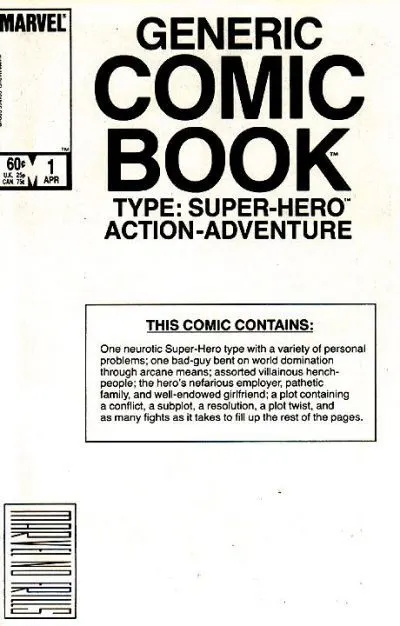 Generic Comic Book (Marvel) #1 comic book cover, 1984