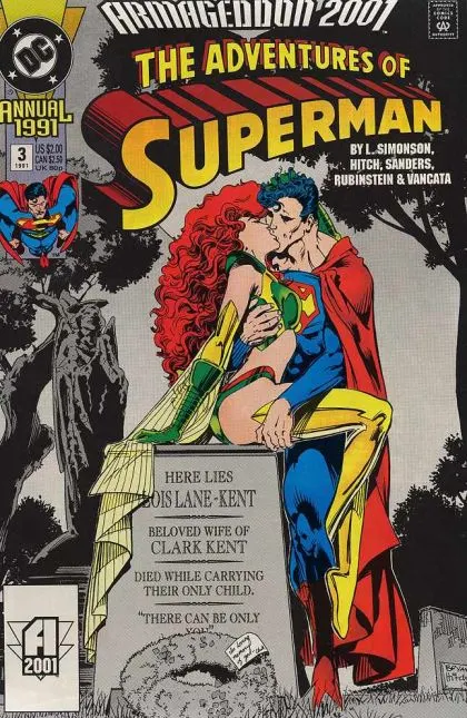 The Adventures of Superman Annual #3 Direct Sales Edition comic book cover, 1991