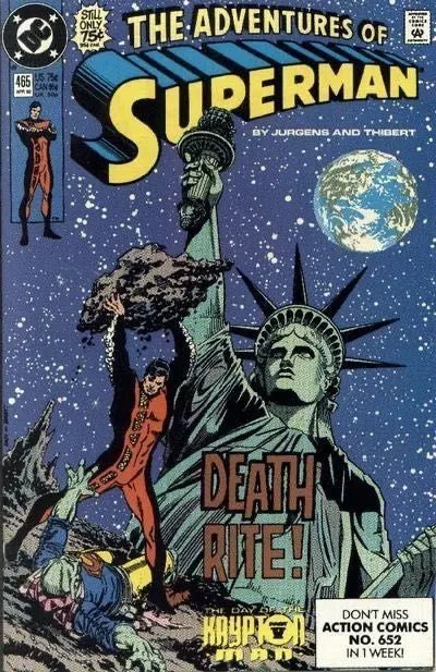 The Adventures of Superman #465 Direct Edition comic book cover, 1990
