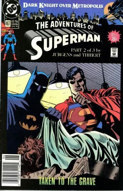 The Adventures of Superman #467 Newsstand Edition comic book cover, 1990