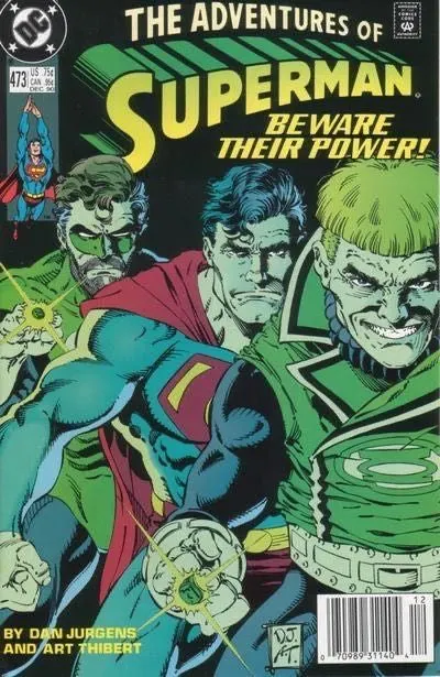 The Adventures of Superman #473 Newsstand Edition comic book cover, 1990