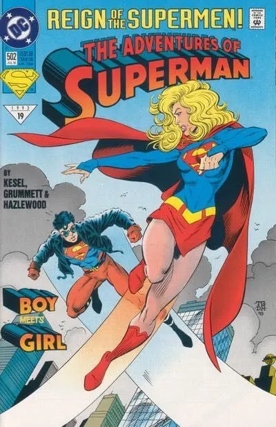 The Adventures of Superman #502 Direct Edition comic book cover, 1993
