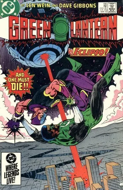 Green Lantern, Vol. 2 #186 Direct Edition comic book cover, 1985