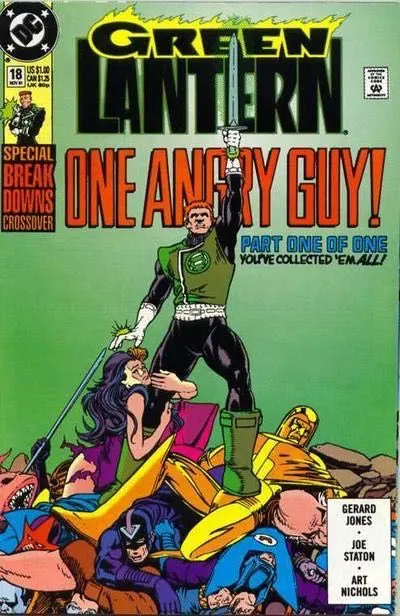 Green Lantern, Vol. 3 #18 Direct Edition comic book cover, 1991