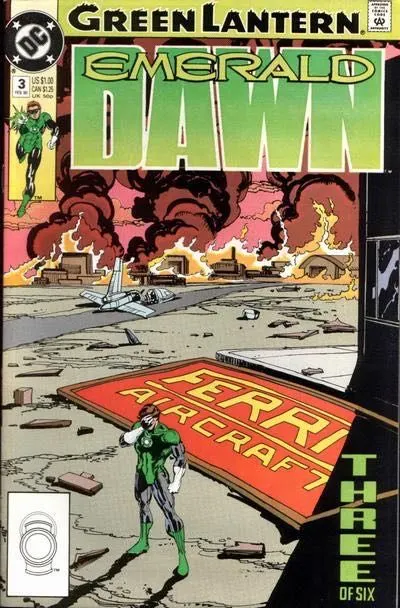 Green Lantern: Emerald Dawn #3 Direct Edition comic book cover, 1990