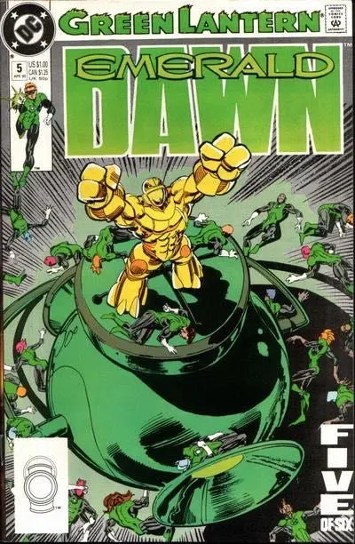 Green Lantern: Emerald Dawn #5 Direct Edition comic book cover, 1990