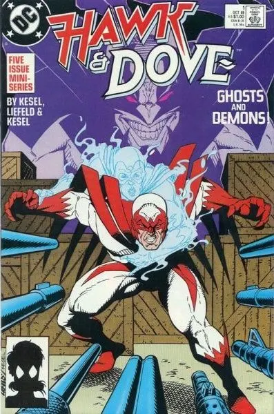 Hawk & Dove, Vol. 2 #1 Direct Edition comic book cover, 1988