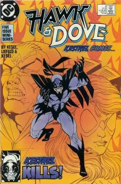 Hawk & Dove, Vol. 2 #3 Direct Edition comic book cover, 1988