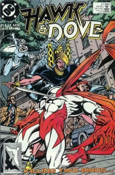 Hawk & Dove, Vol. 3 #3 Direct Edition comic book cover, 1989