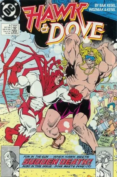 Hawk & Dove, Vol. 3 #5 Direct Edition comic book cover, 1989
