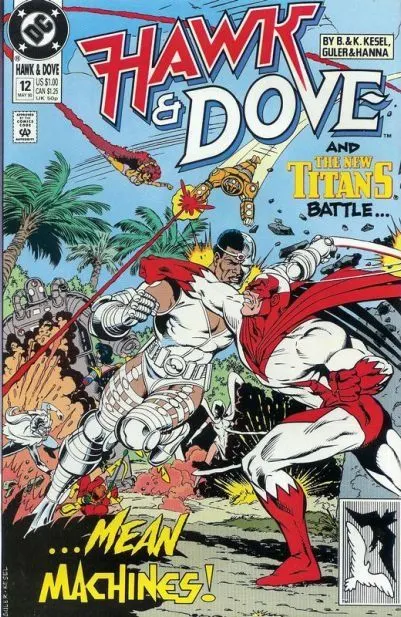 Hawk & Dove, Vol. 3 #12 Direct Edition comic book cover, 1990