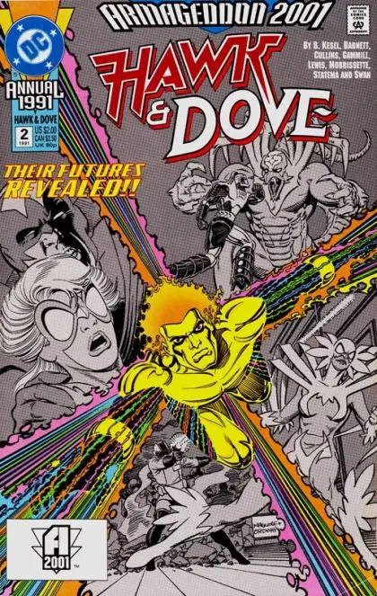 Hawk & Dove, Vol. 3 Annual #2 Direct Edition comic book cover, 1991