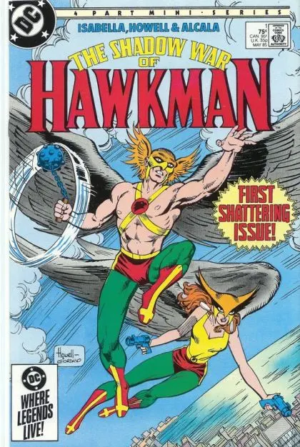 The Shadow War of Hawkman #1 Direct Edition comic book cover, 1985