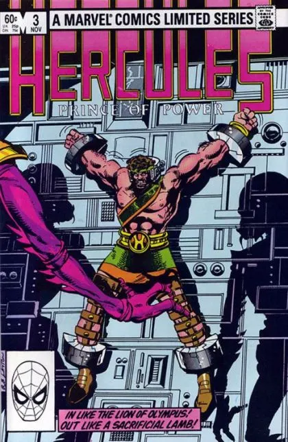 Hercules, Vol. 1 #3 Direct Edition comic book cover, 1982