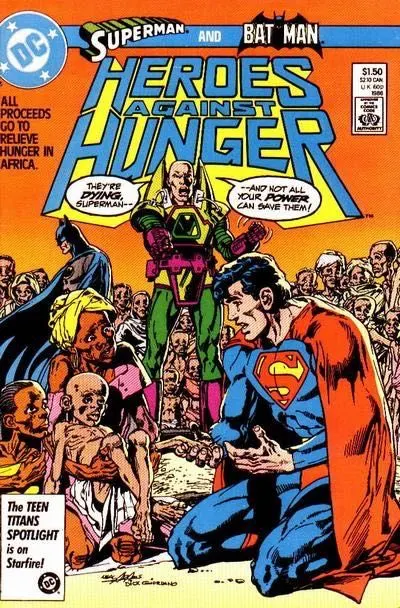 Heroes Against Hunger #1 Direct Edition comic book cover, 1986