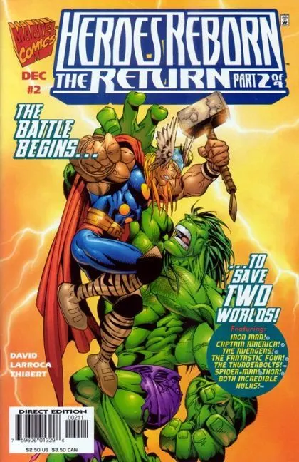 Heroes Reborn: The Return #2 Direct Edition comic book cover, 1997