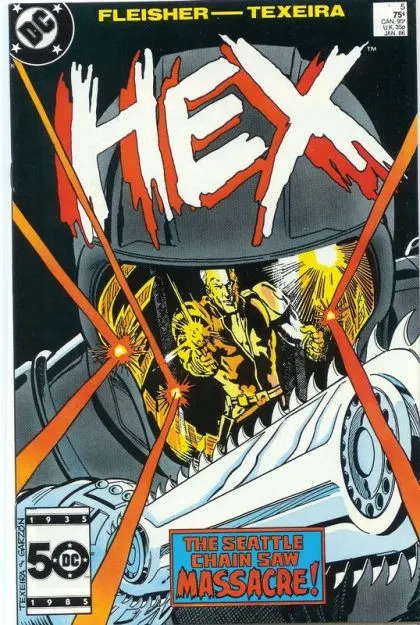 Hex #5 Direct Edition comic book cover, 1986