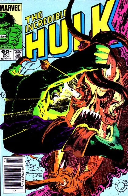 The Incredible Hulk, Vol. 1 #301 Newsstand Edition comic book cover, 1984