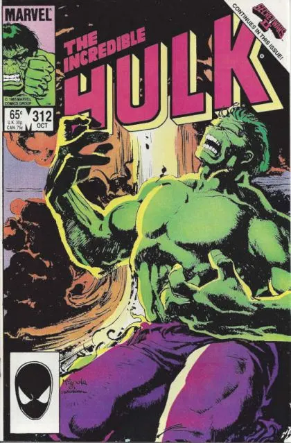 The Incredible Hulk, Vol. 1 #312 Direct Edition comic book cover, 1985