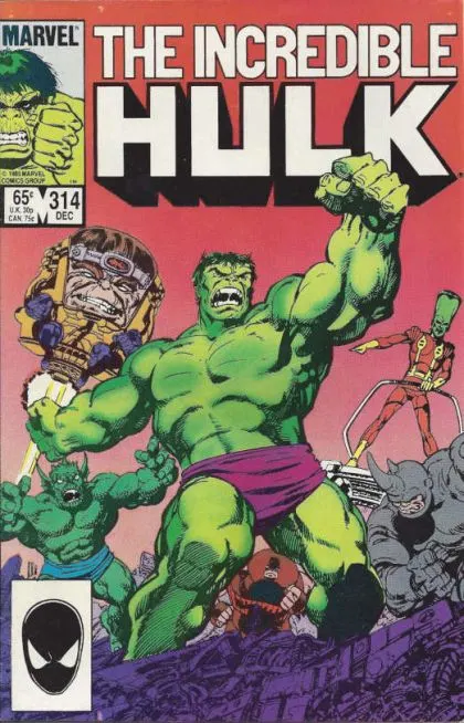 The Incredible Hulk, Vol. 1 #314 Direct Edition comic book cover, 1985