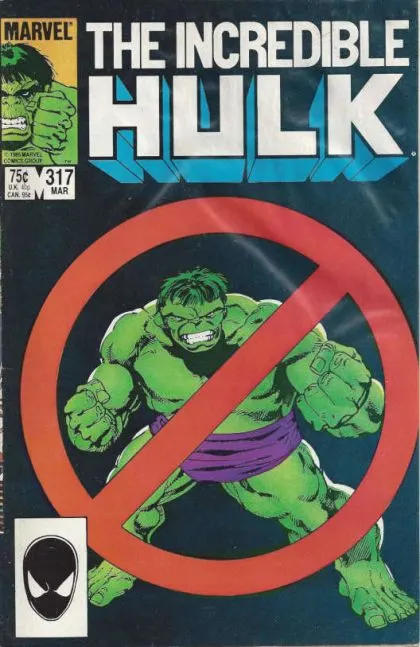 The Incredible Hulk, Vol. 1 #317 Direct Edition comic book cover, 1986