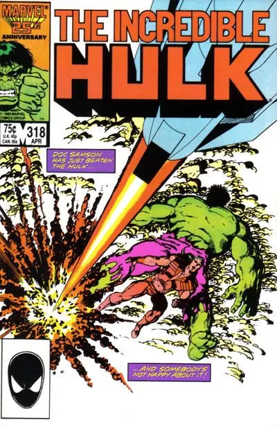 The Incredible Hulk, Vol. 1 #318 Direct Edition comic book cover, 1986