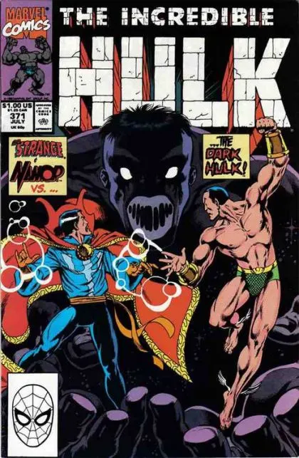 The Incredible Hulk, Vol. 1 #371 Direct Edition comic book cover, 1990