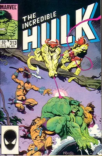 The Incredible Hulk, Vol. 1 #313 Direct Edition comic book cover, 1985