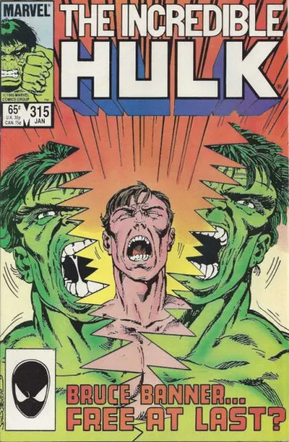 The Incredible Hulk, Vol. 1 #315 Direct Edition comic book cover, 1986
