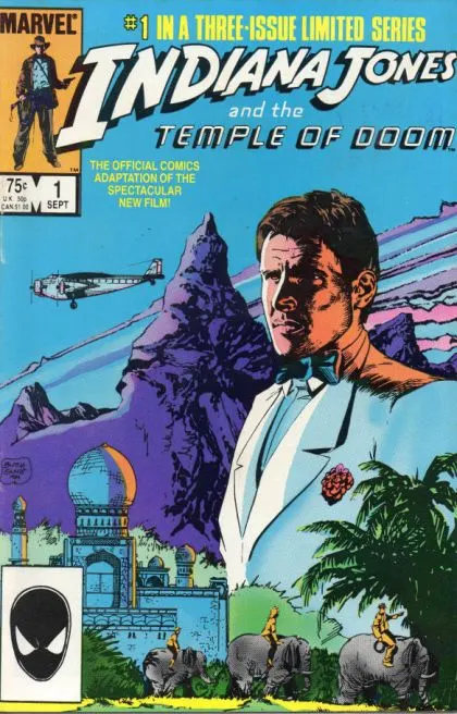 Indiana Jones and the Temple of Doom #1 Direct Edition comic book cover, 1984