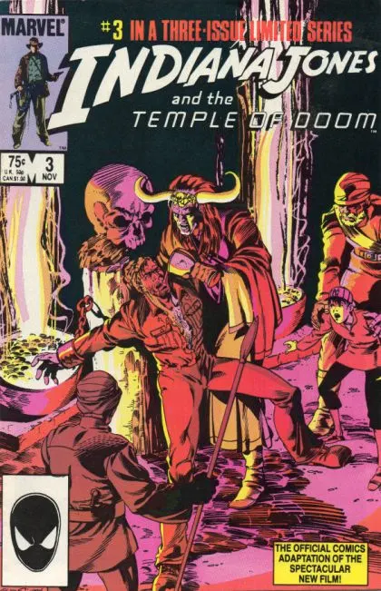 Indiana Jones and the Temple of Doom #3 Direct Edition comic book cover, 1984