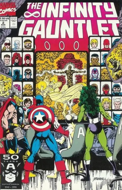 Infinity Gauntlet, Vol. 1 #2 Direct Edition comic book cover, 1991