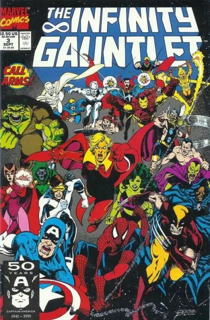 Infinity Gauntlet, Vol. 1 #3 Direct Edition comic book cover, 1991