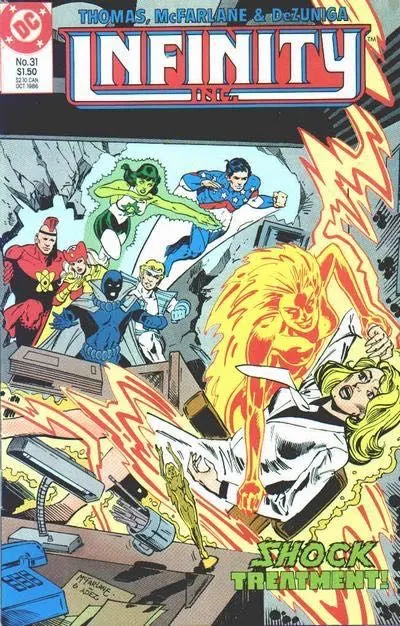 Infinity Inc., Vol. 1 #31 comic book cover, 1986