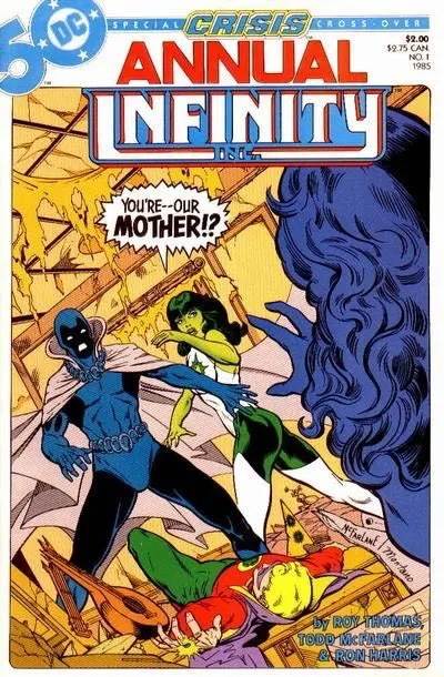 Infinity Inc. Annual #1 comic book cover, 1985