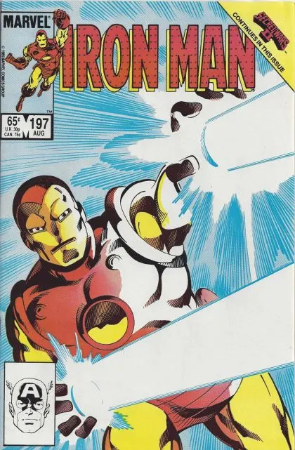 Iron Man, Vol. 1 #197 Direct Edition comic book cover, 1985
