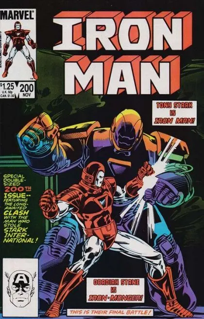 Iron Man, Vol. 1 #200 Direct Edition comic book cover, 1985