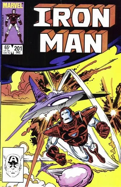 Iron Man, Vol. 1 #201 Direct Edition comic book cover, 1985