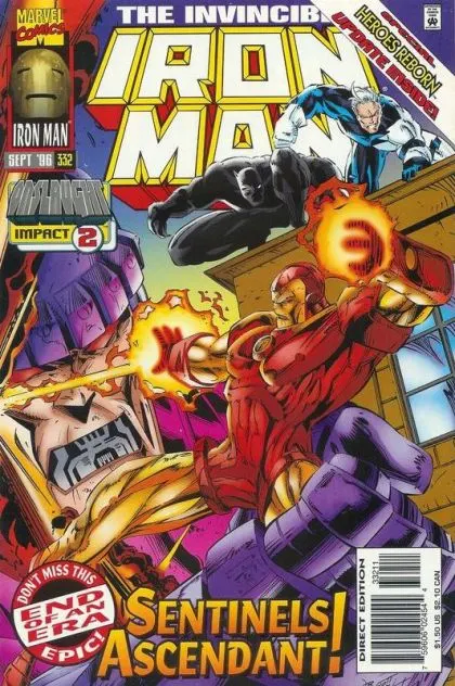 Iron Man, Vol. 1 #332 Direct Edition comic book cover, 1996