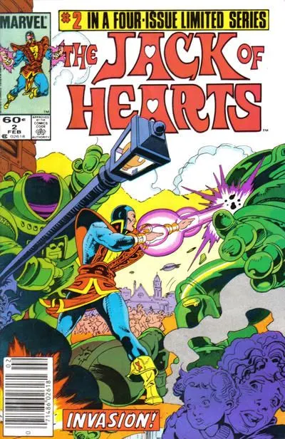 Jack of Hearts #2 Newsstand Edition comic book cover, 1984