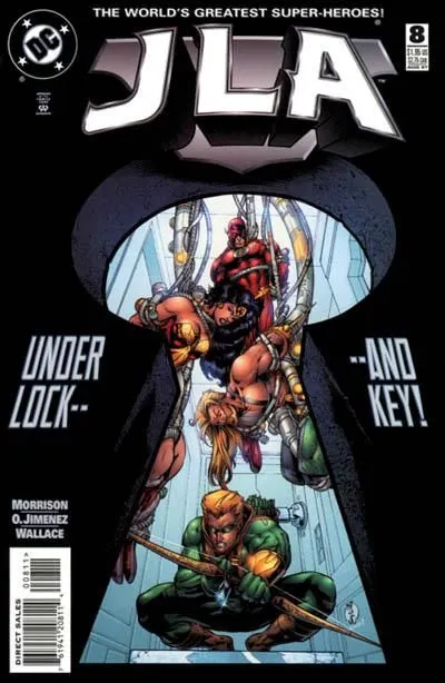 JLA #8 Direct Edition comic book cover, 1997
