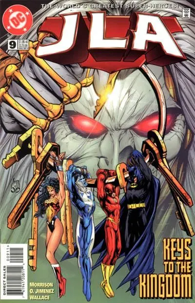 JLA #9 Direct Edition comic book cover, 1997