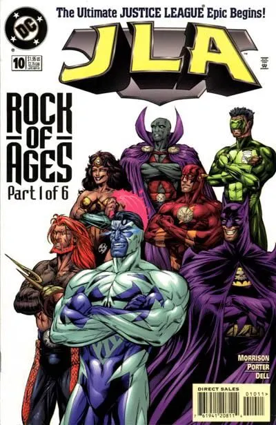 JLA #10 Direct Edition comic book cover, 1997