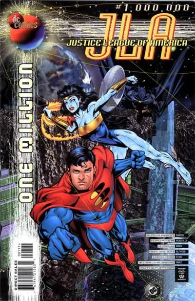 JLA #1000000 Direct Edition comic book cover, 1998