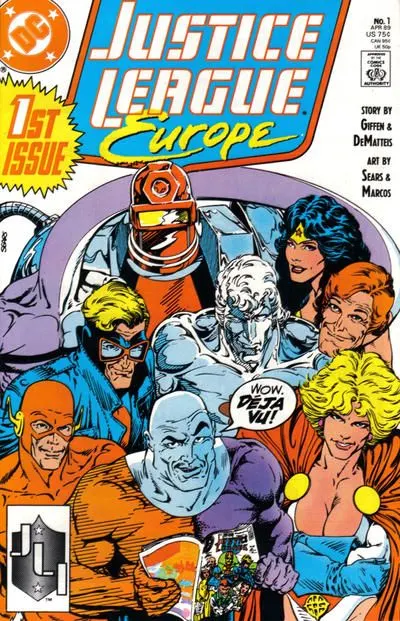 Justice League Europe / International #1 Direct Edition comic book cover, 1989