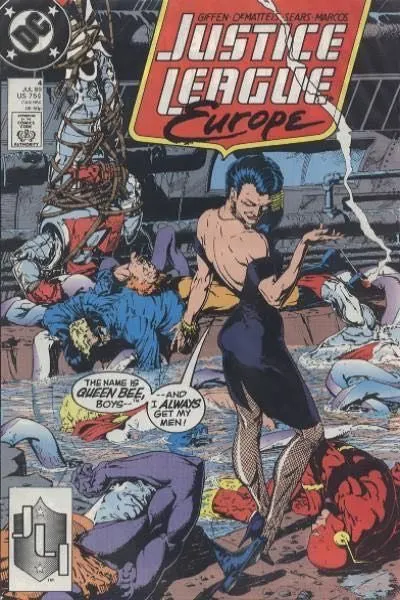 Justice League Europe / International #4 Direct Edition comic book cover, 1989