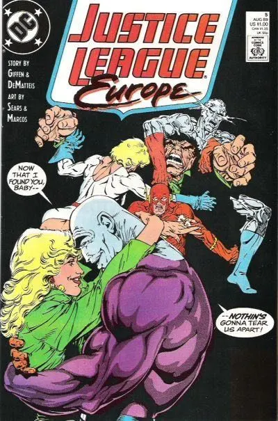 Justice League Europe / International #5 Direct Edition comic book cover, 1989
