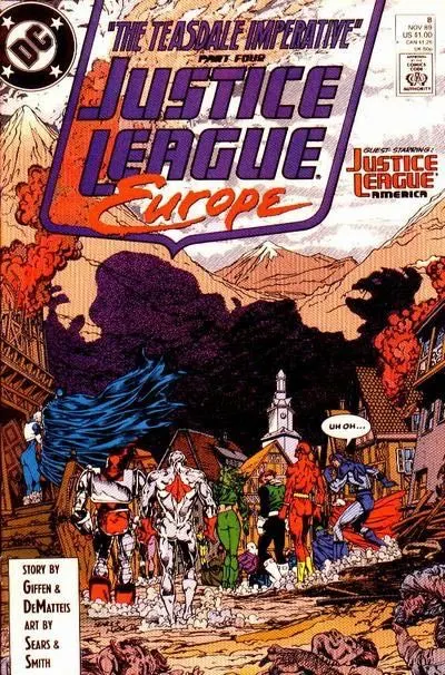 Justice League Europe / International #8 Direct Edition comic book cover, 1989